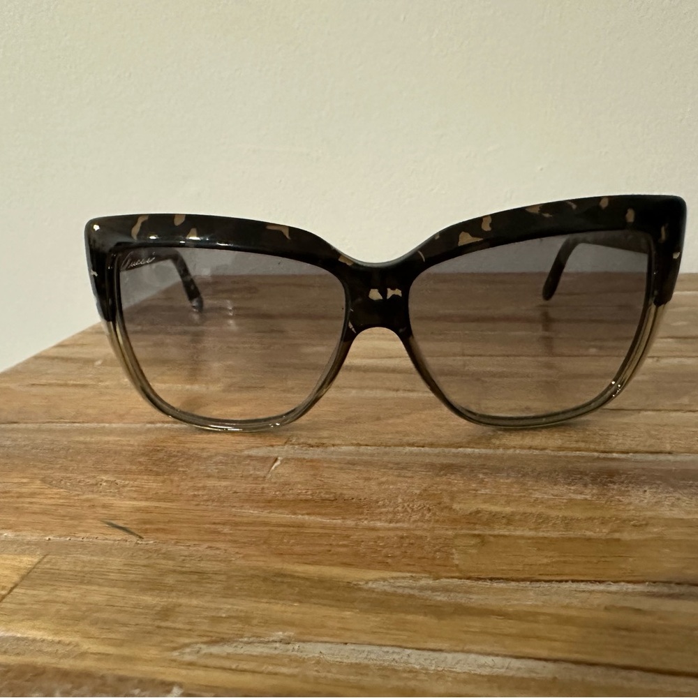 Gucci Black and Brown Oversized Sunglasses
